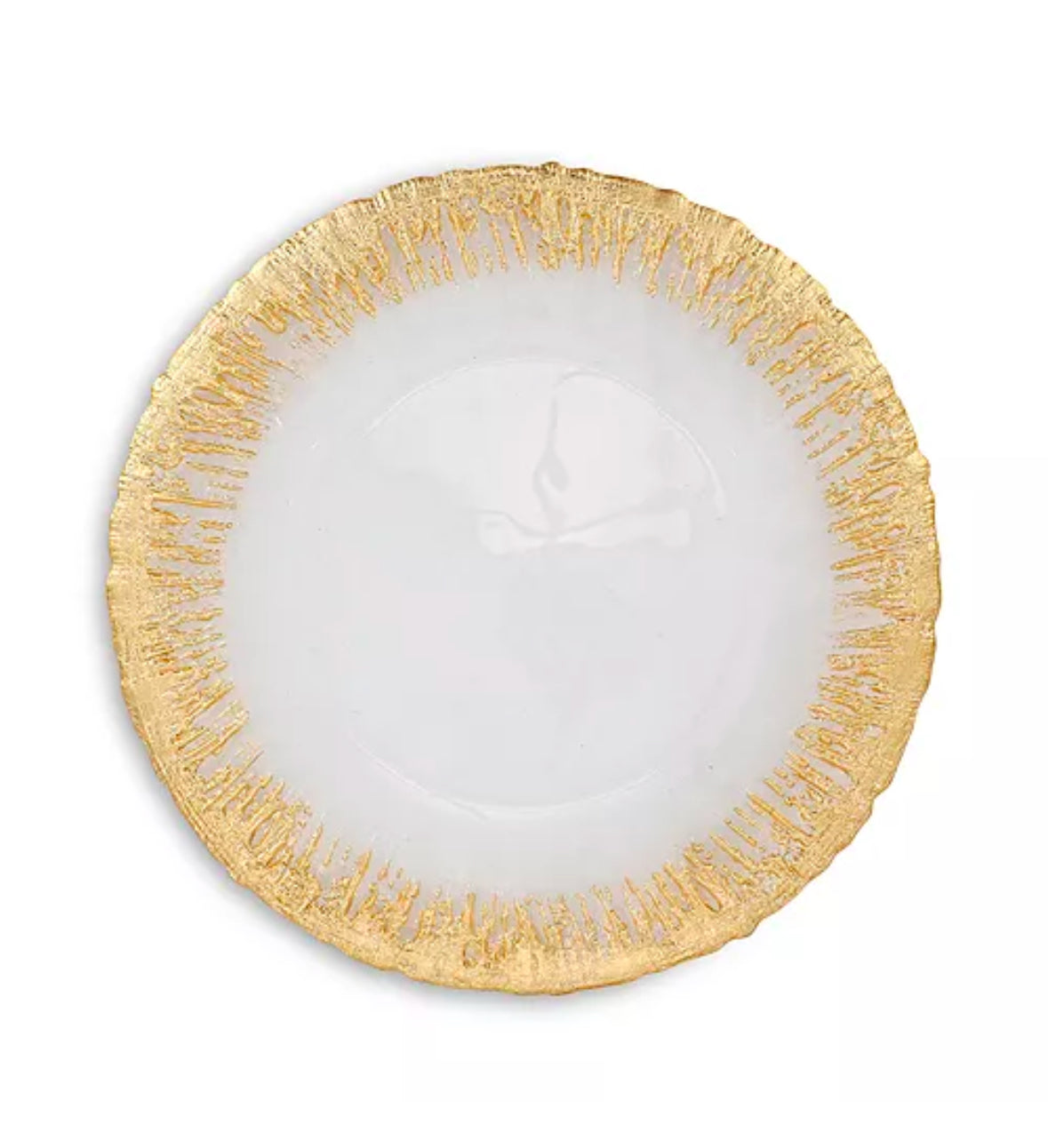 Gold brushstroke dinner plate