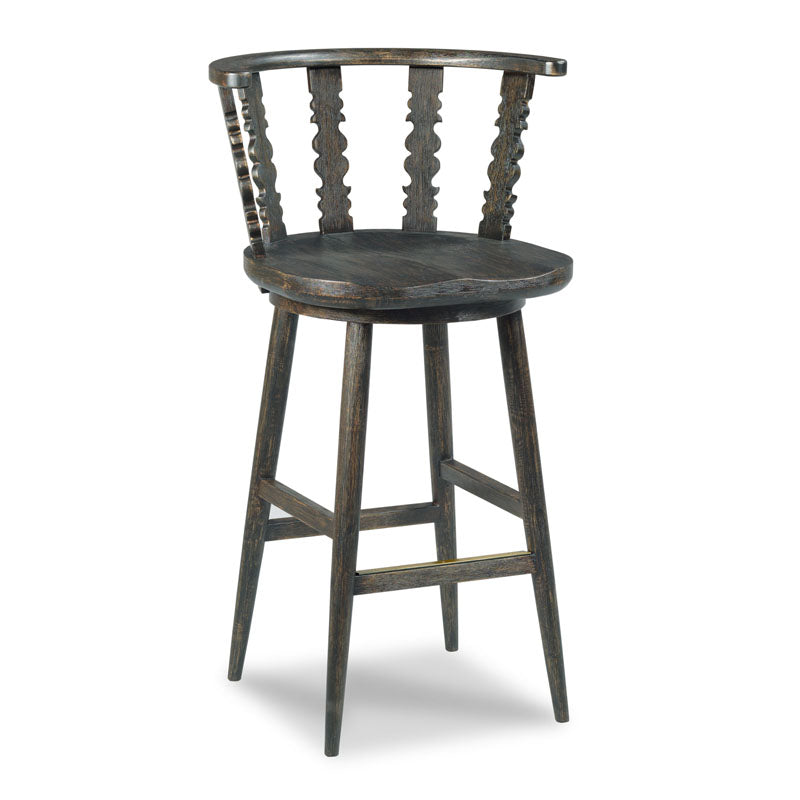 Fable Bar Stool - Worn Black Finish | Woodbridge Furniture - LL750-32