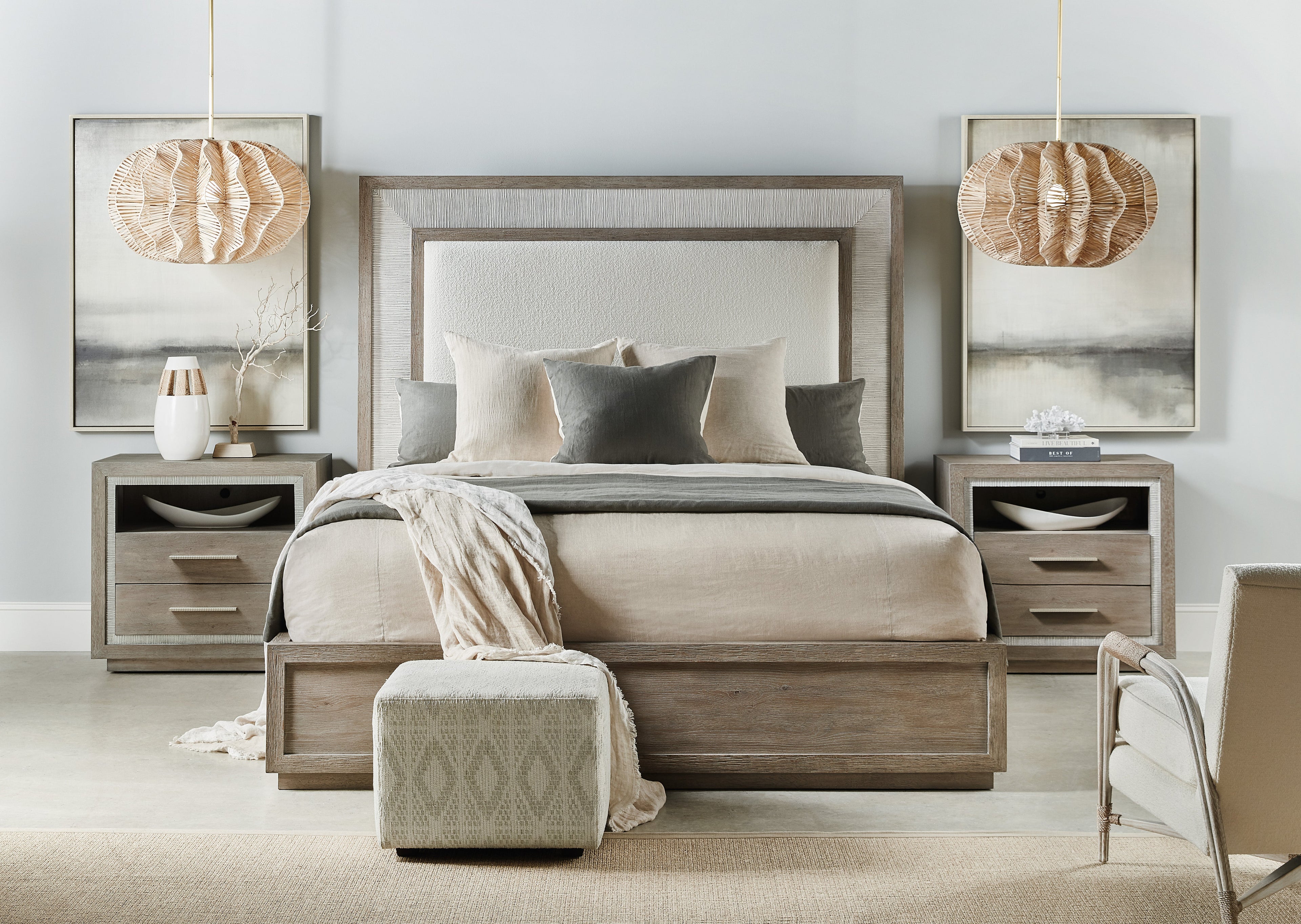 Serenity Rookery King Upholstered Panel Bed | Hooker Furniture - 6350-90266-95